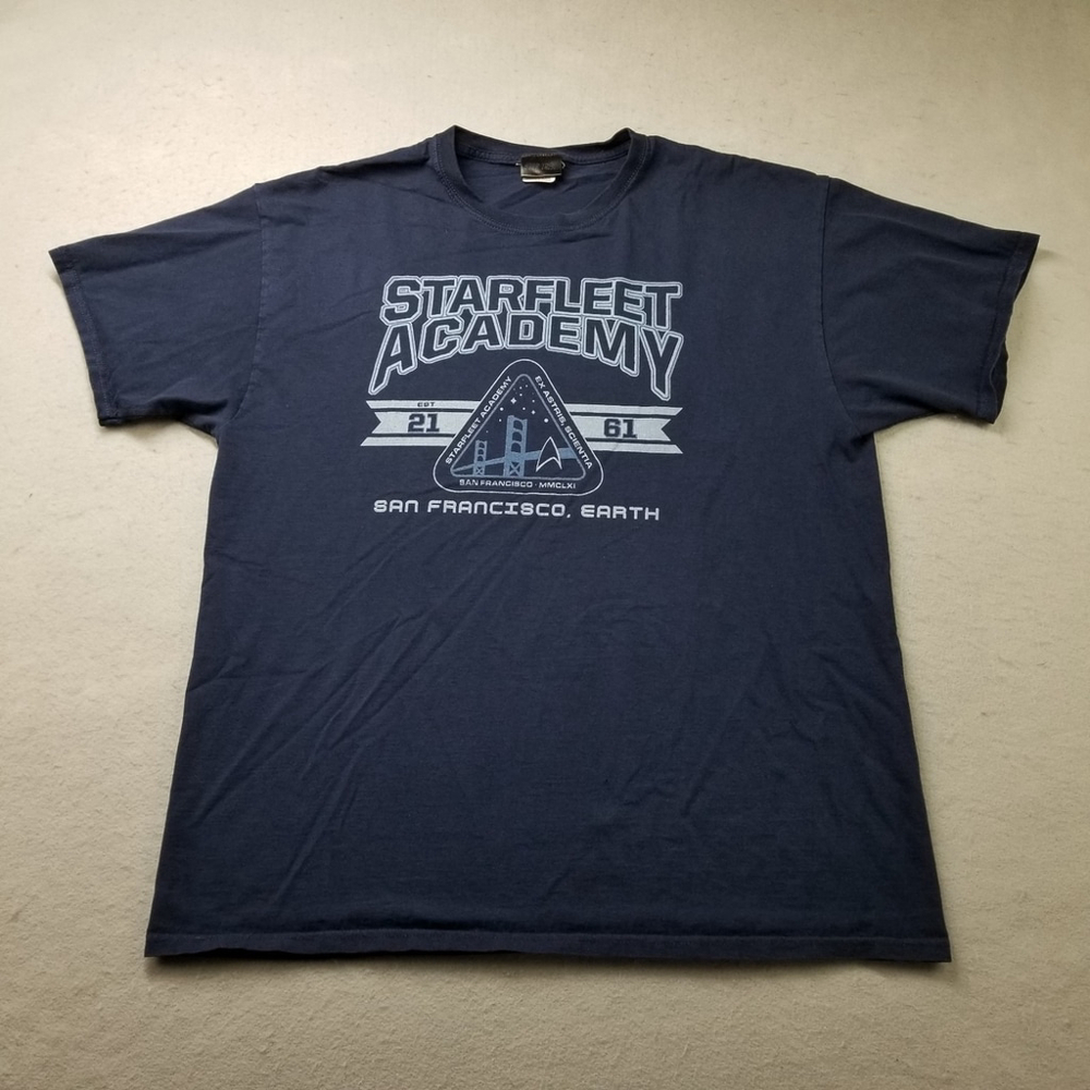 Star Trek Starfleet Academy T-Shirt Mens Size XL Blue Y2K TV Show San Francisco